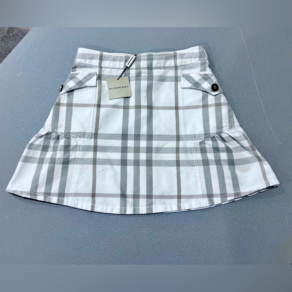 BRAND NEW - BURBERRY - CLASSIC CREAM/TAN/GREY - CARGO - SKIRT - GIRLS SIZE 8